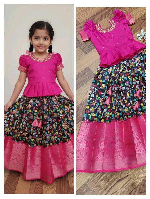kids silk Black Lehenga choli for girls in Ahmedabad